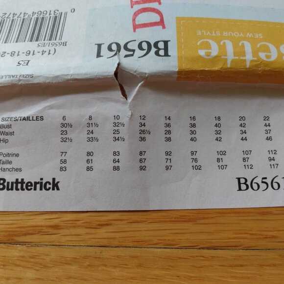 Pullover Blouse Sewing Pattern Plus Size 14-22 UNCUT Butterick 6561 Fairycore - Picture 4 of 10